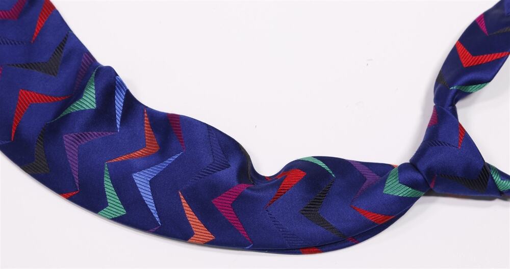 Duchamp London Navy Blue Jacquard Woven Silk Necktie Tie Handmade in England